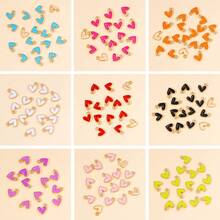 30 piezas de dijes con forma de corazón mini lindos y coloridos, accesorio de aleación de zinc esmaltado DIY para manualidades de joyería de mujeres/niñas, pulseras, aretes - amar - Ver 18