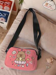 1pc Cartoon Cute Capybara Pattern Waist Bag Chest Bag, Multi-Function Lightweight Simple Waist Bag, Suitable For Girls/Boys Outdoor, Hiking, Travel And School, Creative Gift For Friends, Girl Birthday, Christmas, Graduation, Very Suitable For Students And Friends - Multicolor - View 3