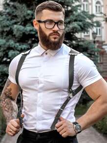 Fashion Men's Backpack, PU Leather Texture, Gothic Style Body Shaping, Easy To Match With Jeans, Daily Essentials
