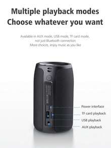 ZEALOT S32 便携式无线麦克风音箱，10W 户外超重低音 IPX5 防水无线音箱，1800mAh 电池，8 小时高品质立体声，兼容 SD 卡/USB/AUX/支持串口连接，可连接智能手机/平板电脑/电脑/电视，适合户外/家庭使用 - 藍色 - 查看 13