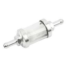 PowerMotor Accesorios de motocicleta de gasolina: Filtro de combustible de vidrio para pitbike minimoto de 125cc, 140cc, 150cc, 160cc, filtro de aceite de aleación de aluminio CNC de 8 mm para scooter, cafe racer, piezas de carreras Gy6