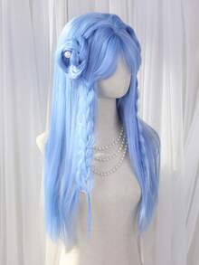 30 '' Mermaid Wig Ombre Blue Wig Mixed Lilac Gray 76 Cm Long Straight Hair Wig , Elegant Mermaid-Inspired Long Straight Hair Blue Mixed Wig Heat-Resistant Synthetic Wig For Women And Girls Cosplay Daily Photo Use Mixed Violet Light Blue Green Gray - Multicolor - View 6