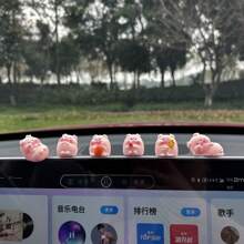6pcs Cute Pig Micro-Landscape Decor, Handmade Tabletop Ornaments, Premium Resin Crafts, Creative Car Accessories