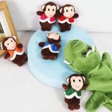 hoojojo Set de 6 títeres de dedo, con diseño de mono, títeres miniatura, títeres lindos, accesorios interactivos, para juego de roles, reuniones familiares, actuaciones divertidas, eventos escolares, fiestas, festivales, regalos.