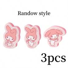 Sanrio 1/3pcs Novelty Cartoon Double-Sided Sponge Cleaning Pads, For Cleaning Dishes, Pots And Pans, Reusable Kitchen Cleaning Supplies, Random Styles