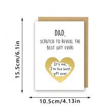 Unique Heart Scratch Card, Father's Day/Birthday Card - Funny Father's Day Card, Dad Card, Funny Greetings, Perfect Gift For Dad, Step-Dad - Multicolor - View 3