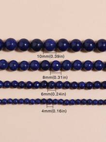 1 filo di perline di lapislazzuli di qualità superiore, perline lisce e rotonde di lapislazzuli blu, perline sciolte in pietra preziosa per la creazione di gioielli fai-da-te come bracciali e collane, misure 4mm, 6mm, 8mm, 10mm