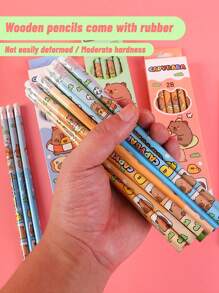 3pcs/12pcs/36pcs Capybara 2B Pencils, Lead-Free Pencils (12pcs/Box), Special Study Stationery, Creative Student Drawing Stationery, Office/School Supplies, Desk Decorations, Birthday, Christmas, Halloween Gifts
