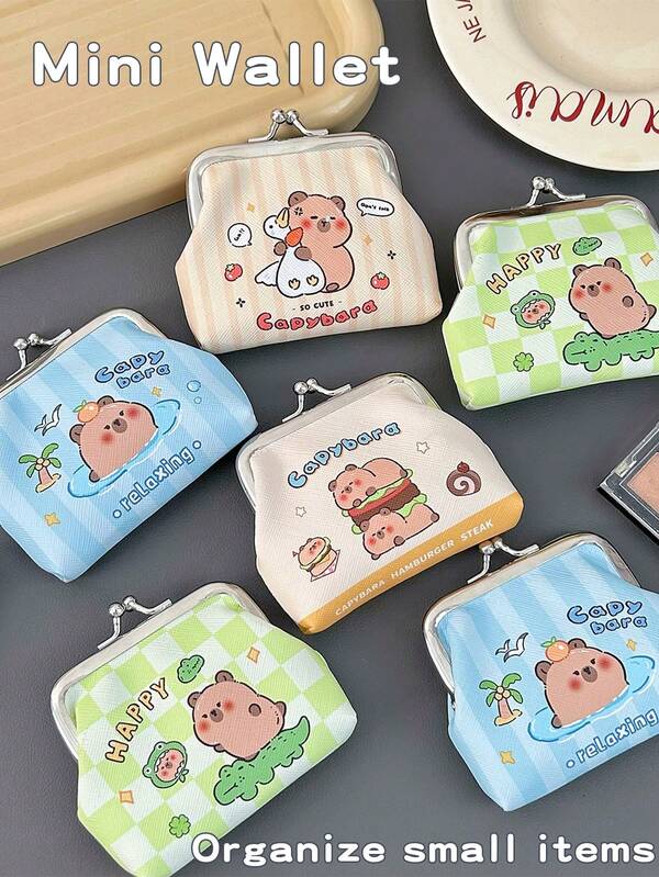 4 / 1 محفظة صغيرة على شكل الكابيبارا الجميلة، حقيبة تخزين المجوهرات بتصميم إبزيم مثير للاهتمام، فتحة كبيرة جداً، مثالية للعملات والمجوهرات والسماعات والأحمر شفاه، حجم صغير للحمل بسهولة، خيار رائع للهدايا في المناسبات الخاصة، تصميم عصري يناسب جميع الأعمار، مثالية للاستخدام اليومي أو كإكسسوار مميز في الحفلات والمناسبات، تضيف لمسة من المرح والأناقة إلى إطلالتك، متوفرة بألوان متعددة تناسب جميع الأذواق، مثالية كهدية في عيد الميلاد أو عيد الحب، تجمع بين الوظيفة والأناقة، تجعل من تنظيم المجوهرات تجربة ممتعة وسهلة.