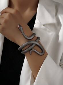 1pc Elegant Party Snake-Shaped Bracelet, Luxurious, Minimalist, Chic Design, Suitable For Party, Formal Dinner, Outdoor Outing, Couple Date, Friends Gathering, Graduation, Gift