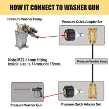 2/8pcs High Pressure Washer Adapter Set, Quick Connect Kit With Metric M22 Female Swivel To 3/8'' Quick Connect, Male Fitting, 3/4" To Quick Release For Garden Tool