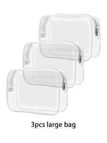 4/3/2/1 pieza(es) Bolsas de aseo de moda y sencillas para hombres y mujeres, bolsas cosméticas transparentes y impermeables del tamaño de un cuarto de galón para viajar, adecuadas para ambos géneros, se pueden llevar a bordo de aviones y regalar