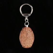 Chaveiro em Cápsula Metálica Oval de Cristal, À prova d'água e Hermético, Caixa de Armazenamento Pequena para Pílulas, Dourado Brilhante, Mochila Escolar