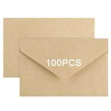 200 Stücke Mini Kraftpapier-Umschläge 4.13" X 2.75" braune Geschenkkarten Einladungen Visitenkarten Mini Grußkarten, Mini-Umschläge, kleine Umschläge, Faltkarten für Geldgeschenke, Dankeskarten, Einladungen Rückkehr zur Schule