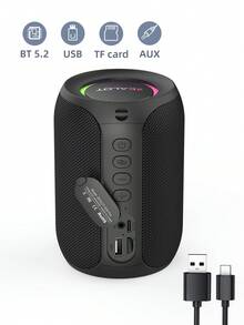 ZEALOT S32PRO 15W 无线音箱，便携式蓝牙音箱，带 RGB 灯光，高品质立体声，8 小时播放时间，兼容 SD 卡/USB/AUX，支持双设备配对，适用于户外/骑行/室内/桌面/海滩等多种场景。 - 彩色 - 查看 12