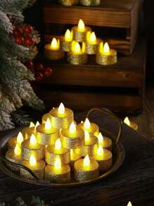 6/12/24 piezas de velas sin llama con brillo LED, a pilas, con talla grande de 200 horas de duración, apropiadas para decoración en festivales, fiestas de cumpleaños, oraciones, bodas, decoración del hogar, regalos, graduación