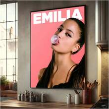 1 件可选框架海报墙艺术流行歌手 Emilia Mernes Mp3 高品质印刷品和海报复古房间家庭酒吧咖啡厅装饰美学艺术壁画，带框架的墙壁艺术 - 彩色 - 查看 18