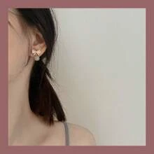 Elegant Delicate Design Pearl, Cat Eye Stone Earrings, Chic & Sweet Ear Jewelry
