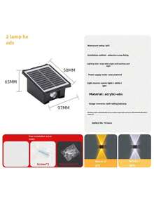 太阳能户外灯，装饰性太阳能供电栅栏灯户外防水带暖白 LED 聚光透镜，适用于外墙、甲板、露台、庭院、栏杆、车库、游泳池，易于安装，变色庭院灯房屋楼梯、后院，多彩模式，透镜亮度墙壁上下车库灯，太阳能下照灯，IP65 户外，太阳能花园露台门廊，万圣节和圣诞节装饰 - 暖光+白光 - 查看 13