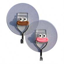 4个装香肠嘴卡通挂钩强力无痕粘钩适用于厨房、浴室、卧室壁挂挂钩、皮带钩 - 彩色 - 查看 3