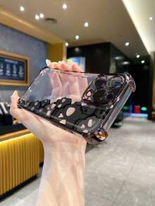 1 Stück Halbschädel stoßfeste, galvanisierte Kamera-Schutzhandy-Hülle kompatibel mit Apple/ Galaxy/Infinix/Redmi/OPPO/VIVO/Realme, wasserdicht, kratzfest, internationale Version, nicht die Inlandsversion - Schwarz - Übersicht 3
