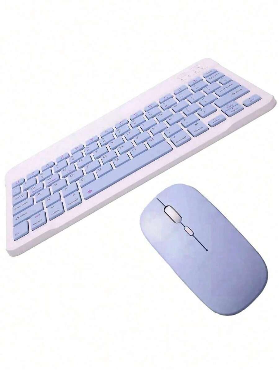 Macaron Color Wireless Bluetooth Keyboard And Mouse Kit Suitable For PC, IPad, Tablet And Notebook - 紫色 - 查看 1