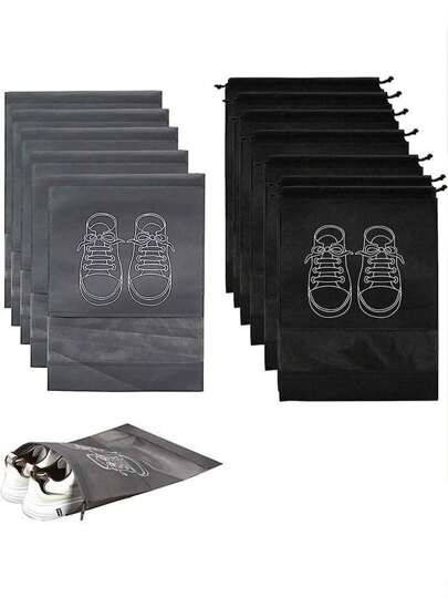 1/3/5/10 piezas Bolsas portátiles para zapatos, bolsas de almacenamiento a prueba de polvo para zapatos, bolsas de viaje grandes y universales para hombres y mujeres