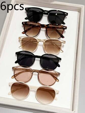 6 piezas/1 pieza Marco ovalado multicolor clásico estilo europeo y americano simple para foto, fiesta, vacaciones, playa - artículo suelto para adolescentes