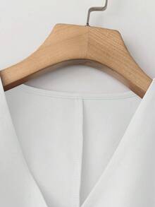 Women's Elegant Sleeveless V-Neck Suit Jacket, Fashionable Front Button Waistcoat Jacket For All Seasons