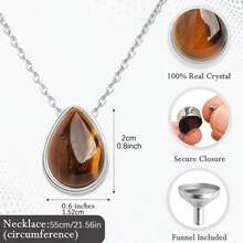 Teardrop Urn Necklace For Ashes For Human Or Pet Stainless Steel Cremation Jewelry Memorial Keepsake Urns Pendant Necklace For Urn Necklaces Ashes