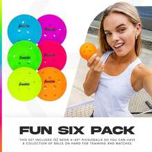 Pelotas de pickleball Franklin Sports X-40 para exteriores - Pelota oficial de pickleball de EE. UU., APP Tour + US Open - Tamaño reglamentario - Multi - Ver 4