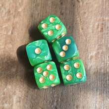 16mm Green & Gold Dot D6 Dice Set, Tabletop Games - Multicolor - View 7