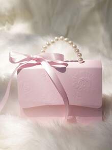 10个精美压纹礼盒，配缎带和珍珠手柄，多种尺寸可选，适用于各种场合，例如婚礼回礼盒、10个带珍珠手柄的小礼盒、婚礼礼盒、婴儿洗礼礼盒等。 - 彩色 - 查看 4