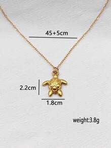 Colar com pingente de elemento oceano banhado a ouro e aço inoxidável, design minimalista elegante, versátil para uso diário, praia, presentes, casais