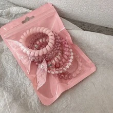 Serre-tête dégradé de couleurs sucrées comme des bonbons, série de couleurs, boucle de cheveux à cordon de téléphone pour femmes, haute élasticité et durabilité, sans laisser de trace en attachant les cheveux, bande élastique sans endommager la boucle de cheveux, convient pour la décoration de fête et les cadeaux de vacances. Rentrée scolaire