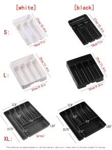 1 件厨房抽屉整理器餐具托盘，可调节分隔隔间，用于存放餐具、刀、叉、勺子，橱柜存储，厨房储物用具，房间装饰，适用于厨房、餐厅、派对、露营、户外、聚会、送给朋友、家人的礼物、返校用品 - 餐具收納盒 - 查看 3