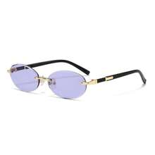 1 pièce Lunettes rectangulaires décoratives sans monture mode homme, accessoire essentiel de style rétro en matériau métallique de luxe, polyvalent et classique