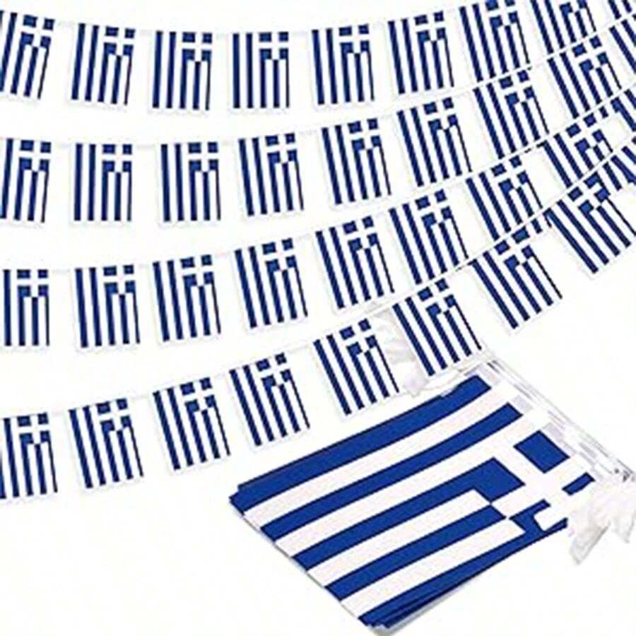 希腊国旗（手挥旗）、希腊迷你国旗，适用于国家装饰、学校、聚会、会议室、体育赛事、酒吧、盛大开幕式等。 - 彩色 - 查看 1