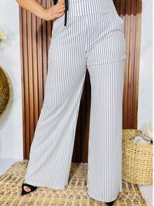 Plus Size Pants - Black and White - View 2