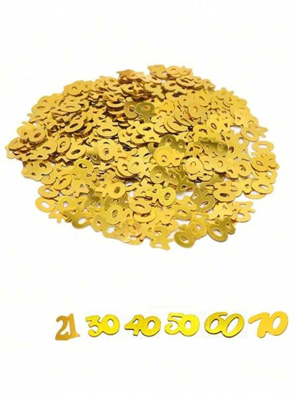 15g/worek cyfrowy 18 21 30 40 50 60 70 urodziny przyjęcie złoty brokat cyfrowy skrawki papieru rozrzucanie urodziny przyjęcie stół skrawki papieru, boże narodzenie