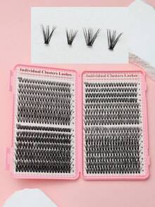 32-Strip 640-Piece 9-16mm Mixed Length Waterproof Mink Hair False Eyelashes, Fluffy Curly Voluminous, DIY Self-Adhesive 3D Effect, Suitable For Light And Heavy Makeup, Portable For Daily Or Occasion Wear Lash Clusters,Eye Lash Clusters,Individual Eyelashes,Lashes,Fake Lashes - D - View 7