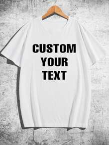 Customized Men's T-Shirt - Input Your Text/Blessing/Funny Text, Summer T-Shirt, Father's Day Gift, Anniversary Gift, Company Team-Building, Music Festival, Gift For Him Stylish, Fashion, Hipster, Contracted, Easy Costume, Modest Fashion, Minimal Chic, Casual Custom, Unique, Personalized Ideal Gifts For Him Family, Boyfriend, Friends, Ren,Men,Easy Comfort,Casual Wear SS