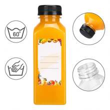 Superlele 12/36/45/56pcs 12/16oz Plastic Juice Bottles With Caps, Reusable Juicing Bottles, Clear Empty Containers For Drinks, Smoothies And Other Beverages