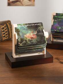 1 PC 2025 Mini Calendar Mecanic de Birou - Design de Artă Faimoasă în Lume, Decor de Masă Vintage Drăguț pentru Birou și Studiu, Planificator de Program Reutilizabil, Cadou Unic de Crăciun de Anul Nou pentru Iubitorii de Artă, Studenți și Profesioniști, Înapoi la Școală, Rechizite Școlare