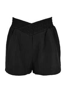 Women's Casual Solid-Color Elastic Waist Versatile Shorts, Spring/Summer Black - Black - View 2
