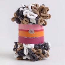 1 Hank (8m) Soft Loop Yarn, Chunky Sweet Donut Design, Suitable For Handmade DIY Projects Such As Dolls, Bags, Sweaters, Blankets, 100g Per Piece - Multicolor - View 19