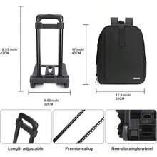 Camera Backpack Trolley Case Bag With Tod Holder AntiTheft Waterproof Camera Bag Fits 15.6' Laptop For Canon Nikon  DSLR SLR Camera For Women Men Photographer 5.0 Black Large - 5.0L - View 3