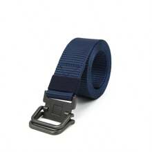 Women's Denim Jeans Belt, Summer Double-Ring Buckle Waist Canvas Belt, Studentstyle No-Hole Casual Military Vintage Belt