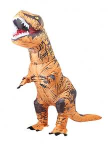 1pc Unisex Inflatable Dinosaur Costume, Suitable For Parties, Family Gatherings, Camping, Performance, Batteries Not Included - Chocolate Brown - View 4