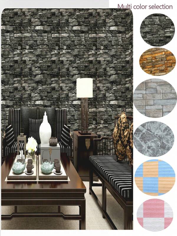1pc 10PCS 3DDIY Wall Panels Peel And Stick 3D Brick Wallpaper Peel And Stick Faux Stone Wall Panel Foam Brick Self-Adhesive Wallpaper (Rock,1pc,10pcs) Wall Sticker Imitation Brick Bedroom Home Decor Waterproof Self-Adhesive DIY Wallpaper For Living Room TV Backdrop Wall Decor Room Decor Stickers Wall Paper Wall Stickers Personalised Stickers